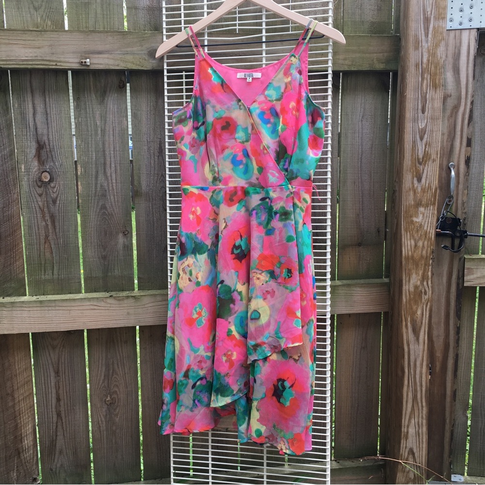 Vintage cocktail floral wrap dress (4)